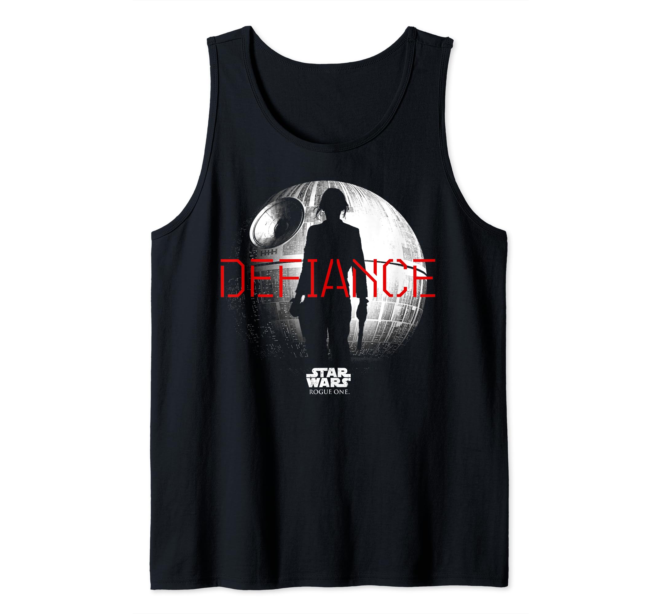 Star Wars Rogue One Jyn Silhouette Defiance Tank Top, Black