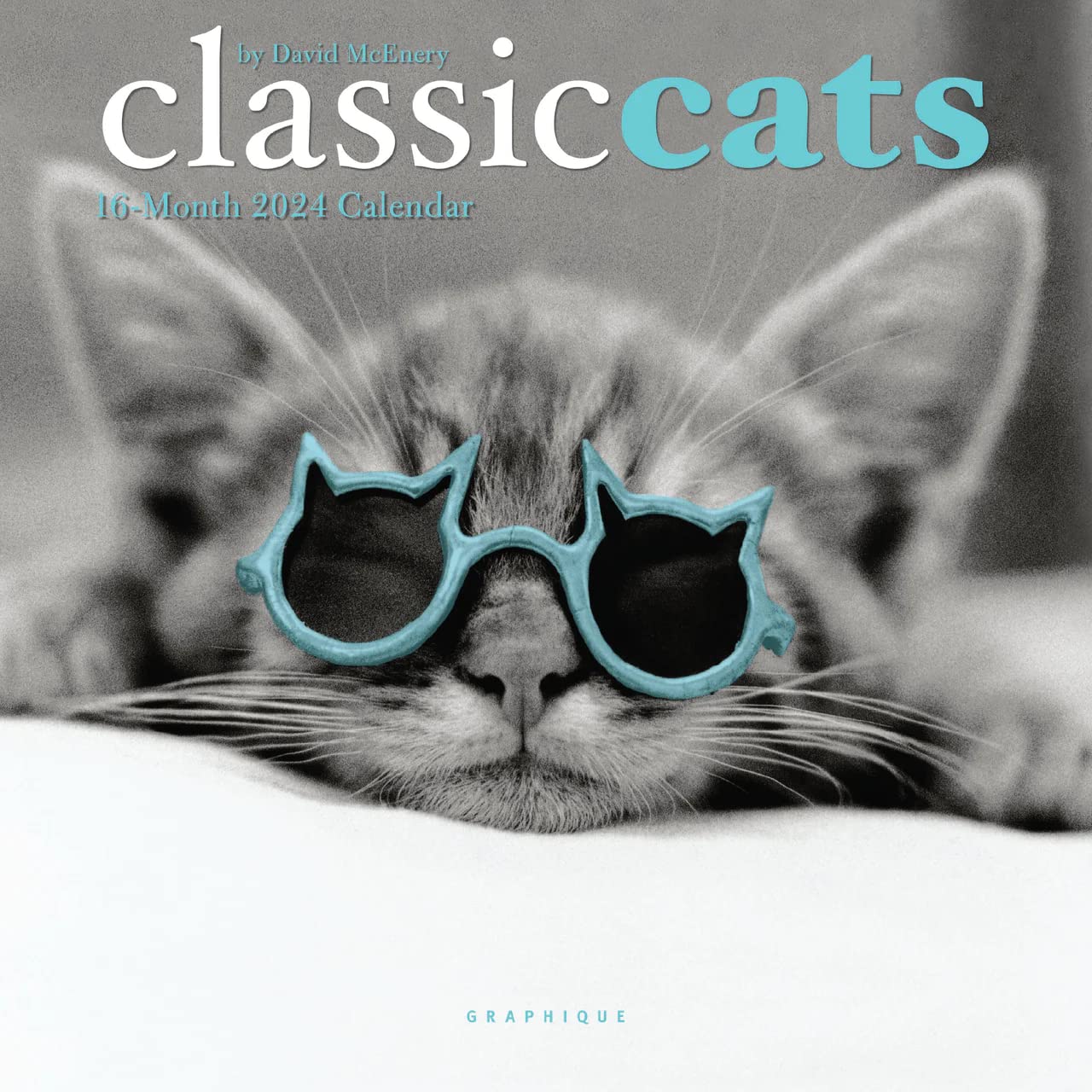 Graphique 2024 Classic Cats Mini Wall Calendar | 7” x 7” | Thick Paper | Home & Office Organizer | Large Monthly Grid | 3 Languages & Marked Holidays | 4 Month Preview Page for 2025