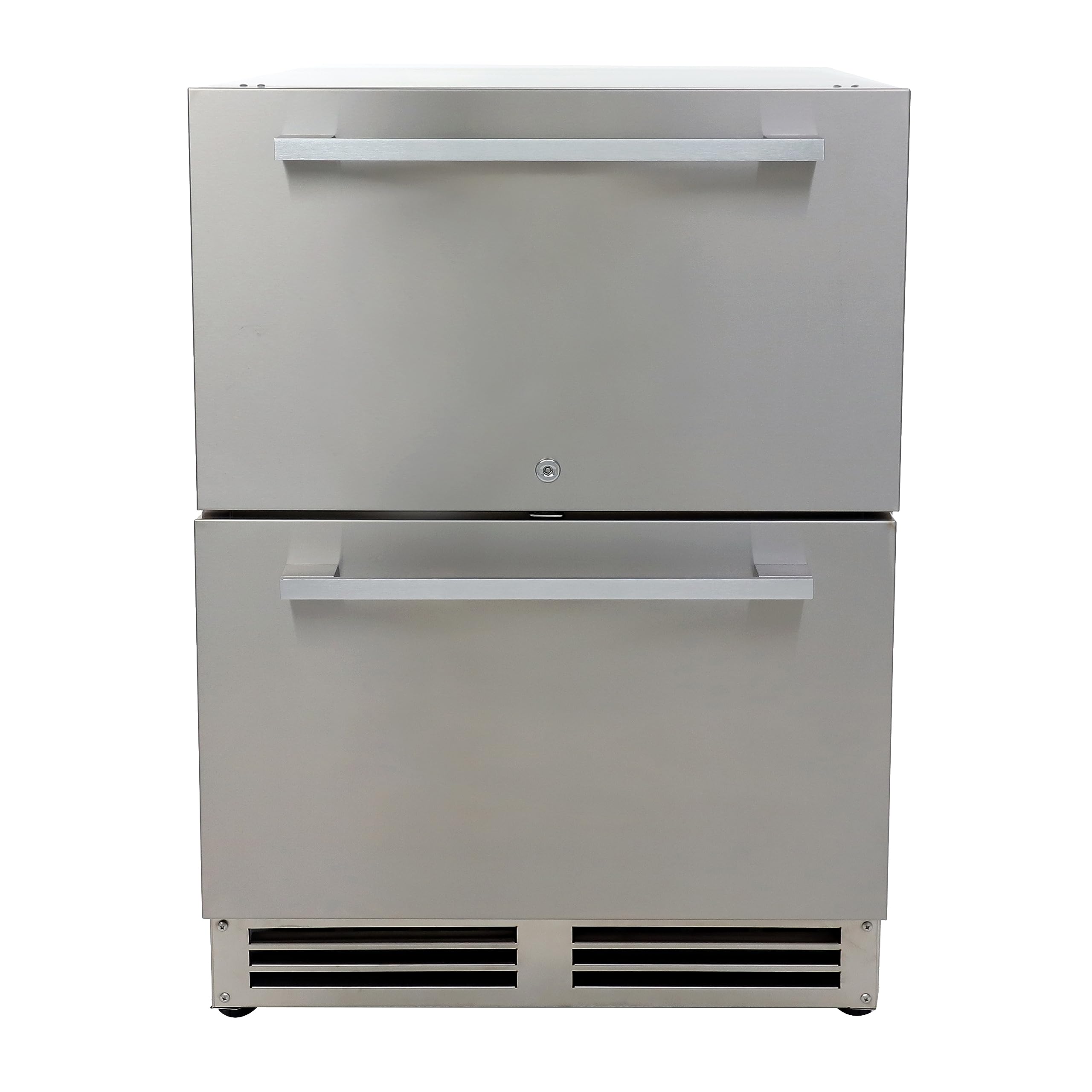 DUURA Elite Undercounter Refrigerator with 2 Slide Out Drawers, Built-In or Freestanding Installation, Stainless Steel Construction for Indoor or Outdoor Use, 5.2 Cu. Ft., MEtallic on Fridge.com