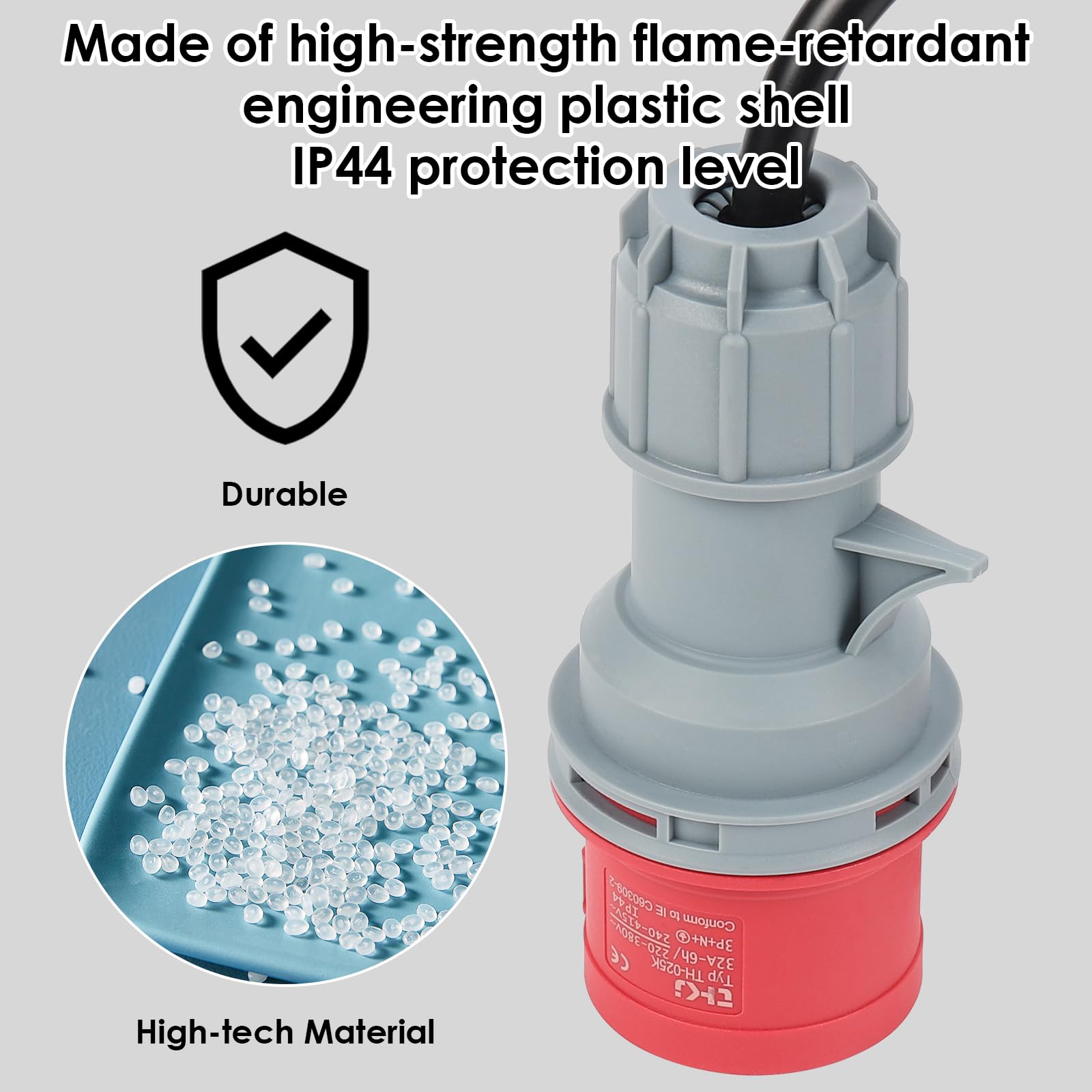 Diealles Shine® Adattatore CEE, Spina 32A(22KW) a Presa 16A(11KW), 5 Poli, 400V, 50 cm, Protezione IP44, Adatto per Industria, Officine, Cantieri, Agricoltura, Mercati