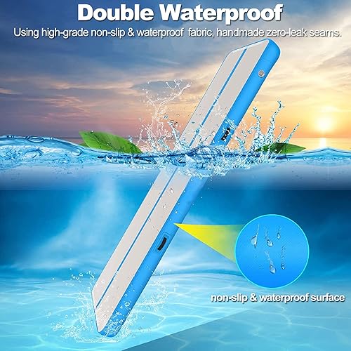 Miniatura 7 de Colchoneta inflable de gimnasia de 131620 pies, 4.3 pies de ancho de 4 pulgadas de grosor, pistas de gimnasia con bomba de aire eléctrica para uso