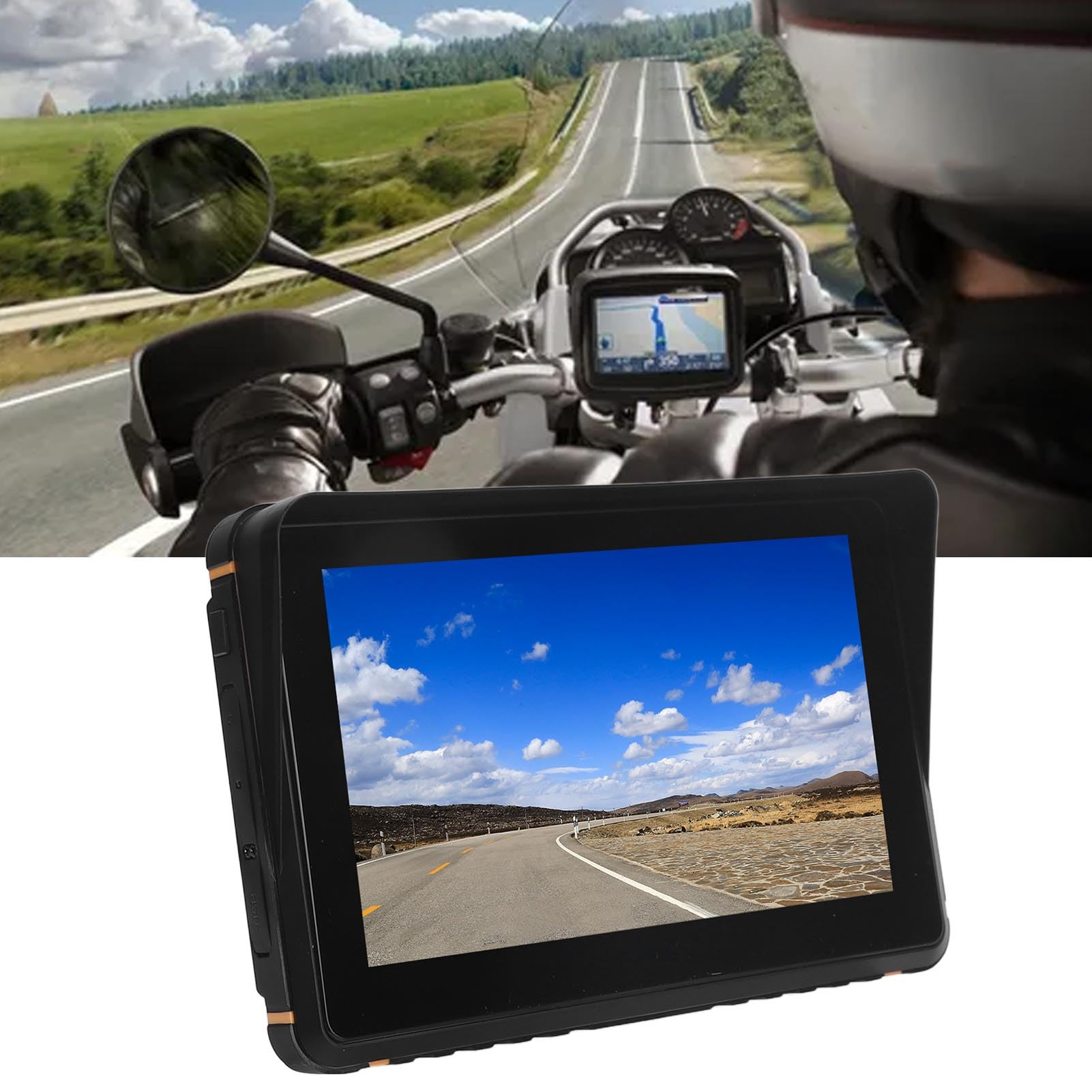 Motorrad-GPS-Navigation, 7 Zoll HD IPS CarPlay Airplay & Auto-Touchscreen, IPX7 wasserdichte GPS-Navigation, Funksteuerung, Ideal für Motorräder