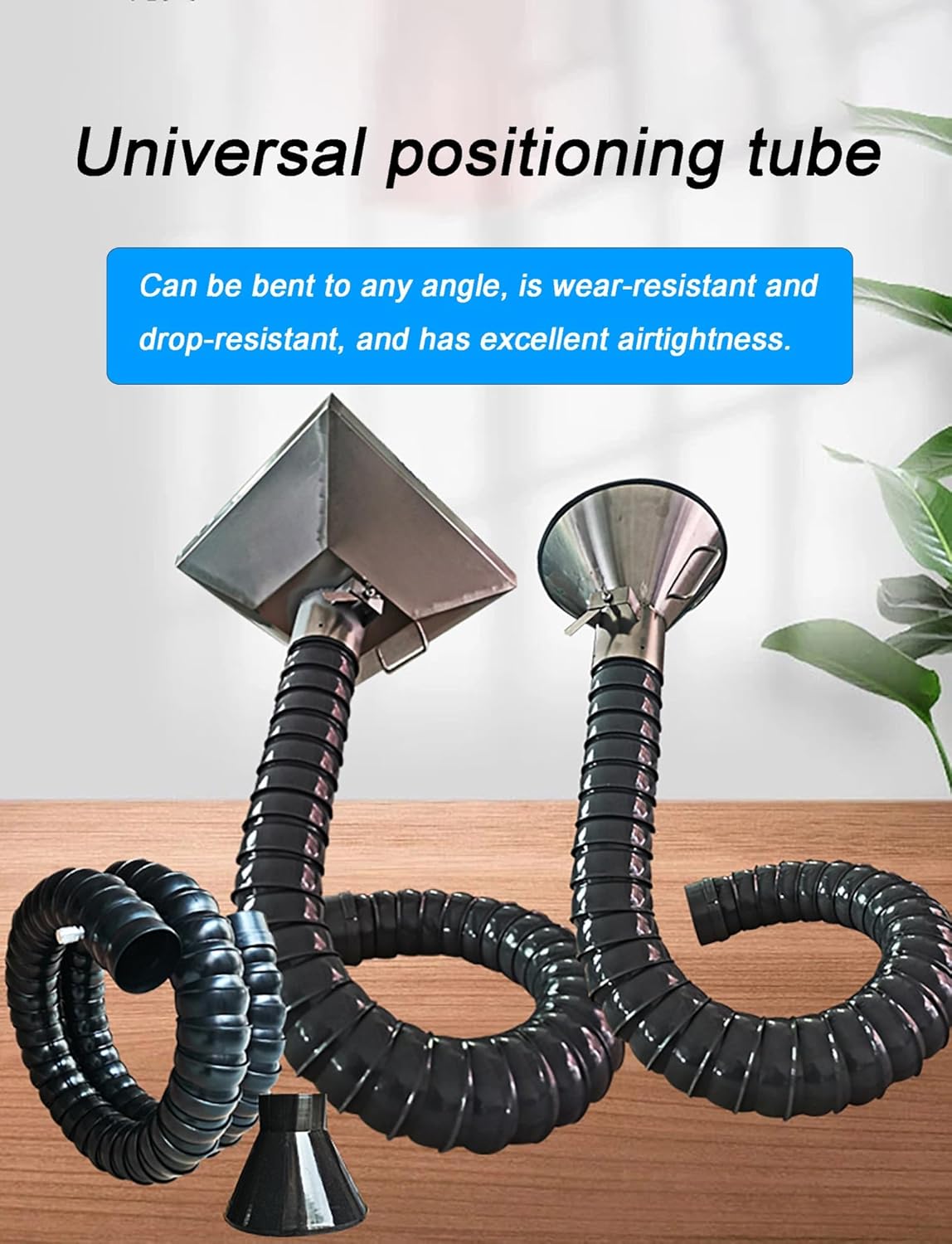 360° Articulated Fume Extraction Arm with Adjustable Hood, Flexible Exhaust Hose for Welding Smoke and Industrial Workshop Ventilation(160mm-L150cm)