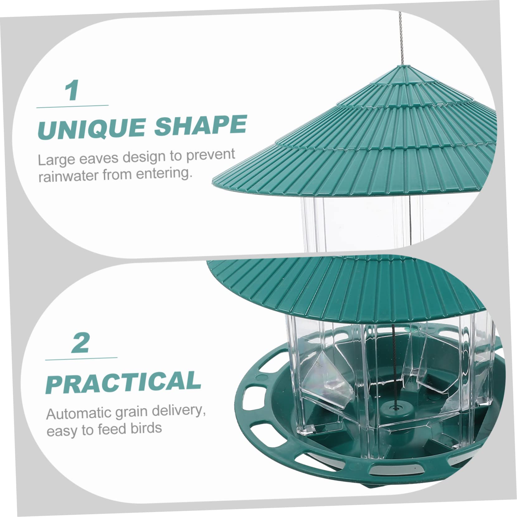 Hemobllo Suspendue pour Oiseaux Transparent Nourrisseur Multifonction pour Jardin Balcon Courtyard Décoration Alimentation Oiseaux Plein Air