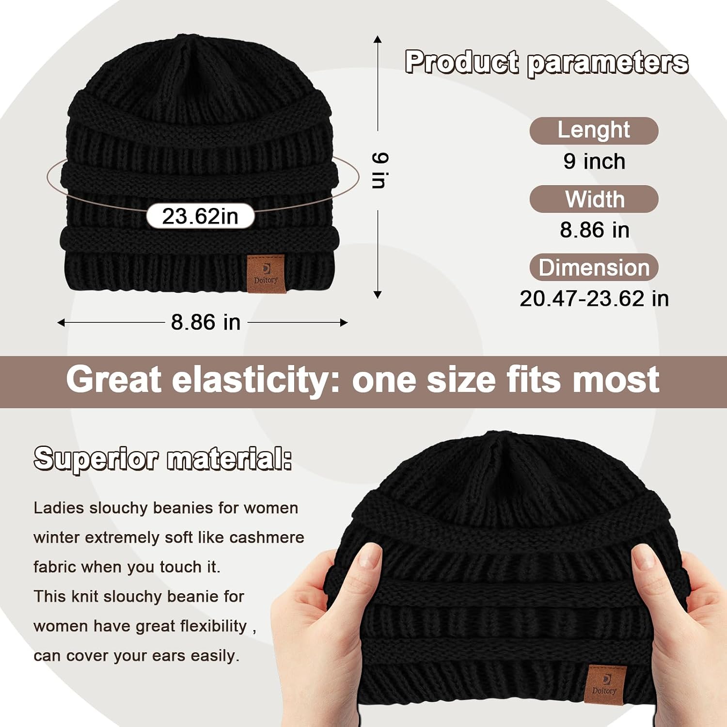 Beanies Hat for Women & Men,Warm Soft Knitted Beanie Unisex Cuffed Hat for Winter Fleece Lined Hats Snow Cap