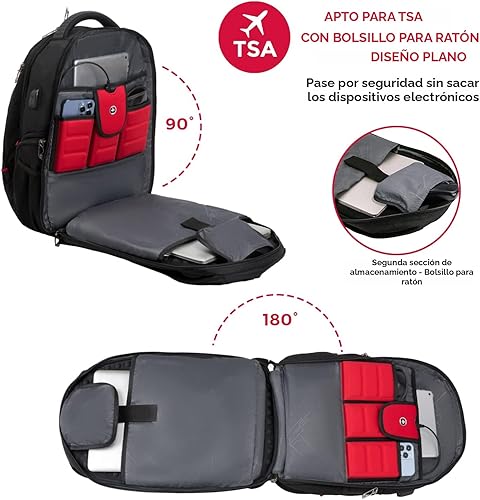Miniatura 5 de Mochila de viaje de negocios TSA para laptop USBRFID en portátiles 156 para hombre Mochilas de viaje