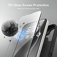 Vista 1210 de GONEZ Funda de silicona para iPhone 15 Pro Max, compatible con Magsafe, protector de cámara + protector de pantalla, forro de microfibra suave Negro