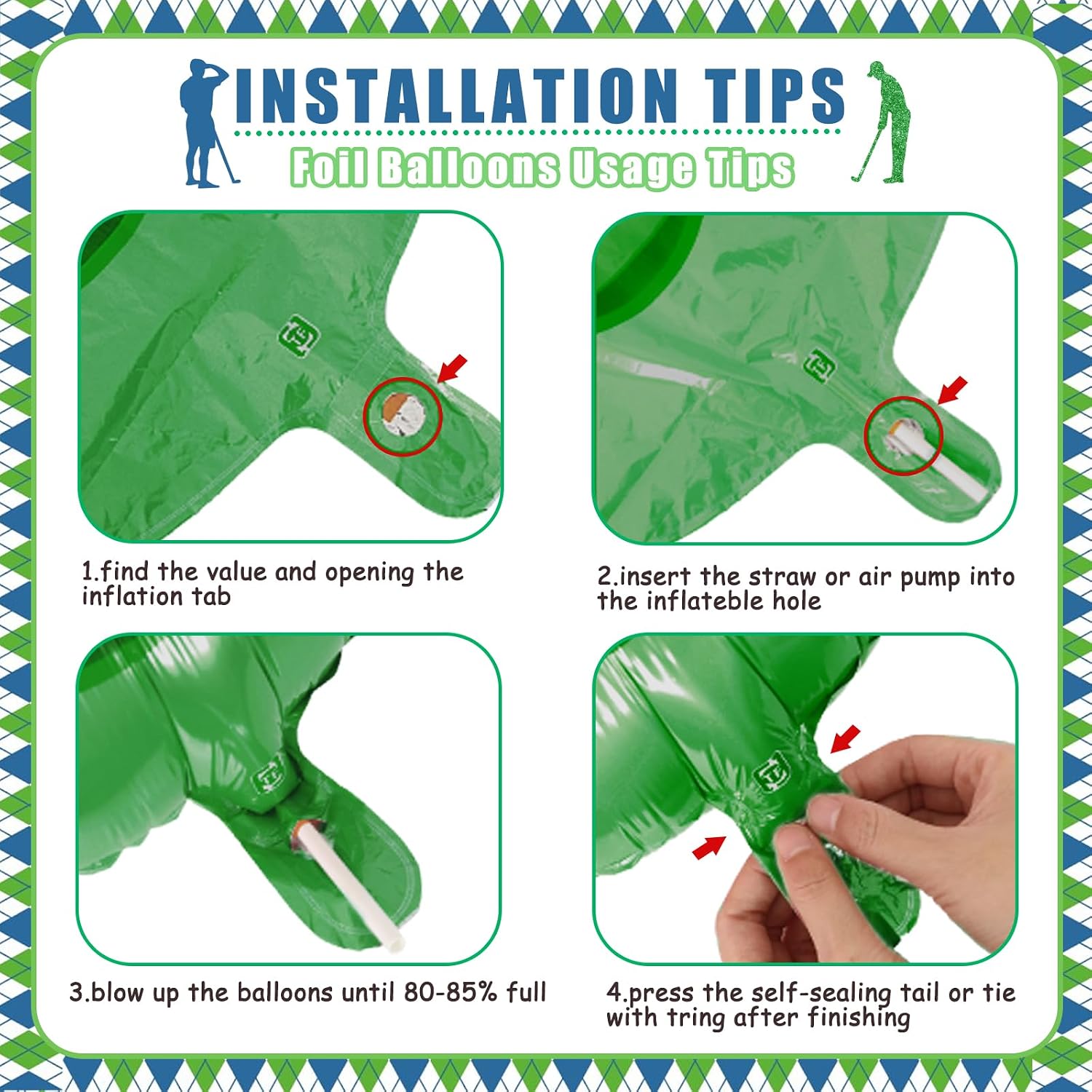 Golf Party Decorations for Boys Men, Blue Green Let's ParTee Balloon Banner, Golf Ball Balloons, Let's Par- tee Decor, Sports Golf Themed Birthday Retirement Party Supplies