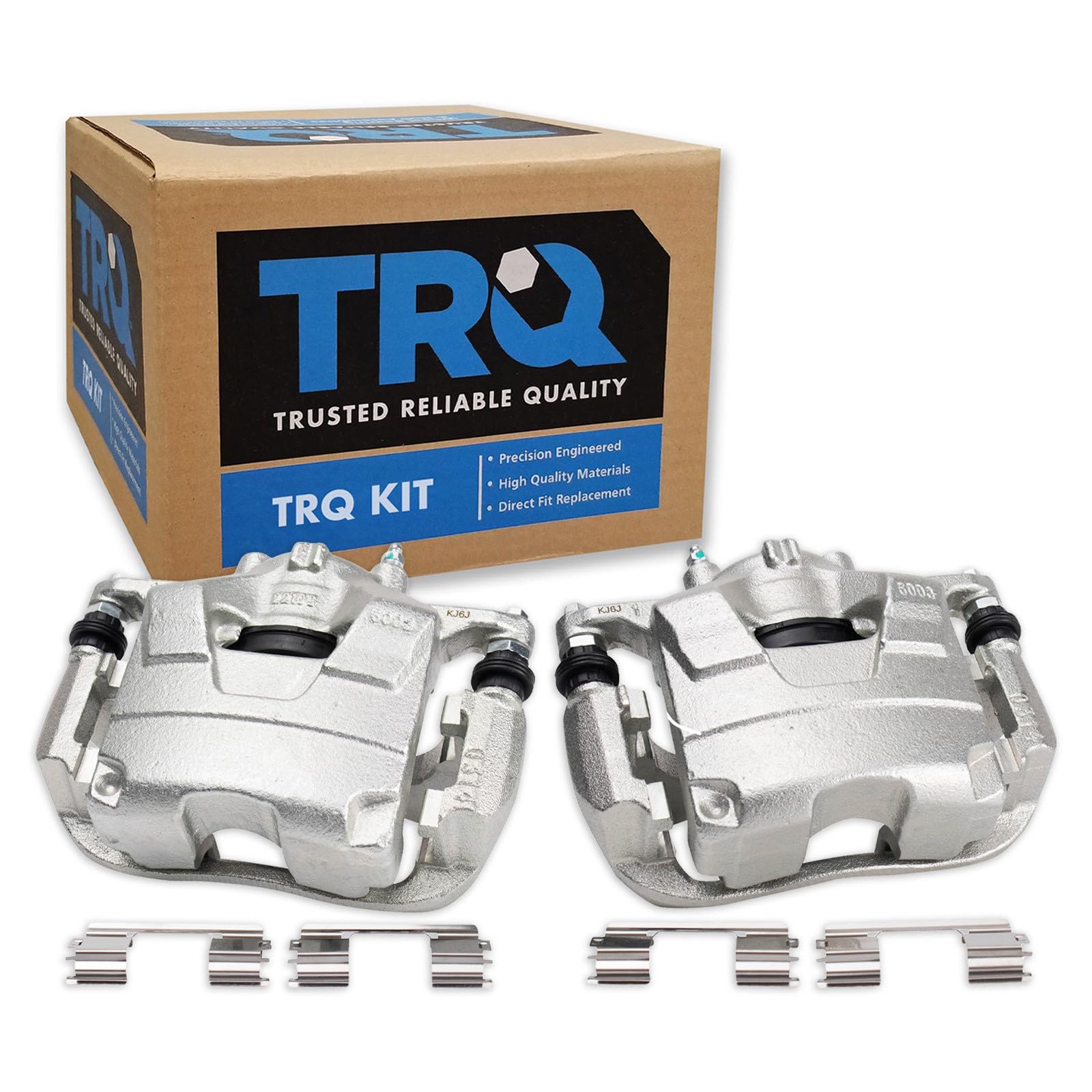 TRQ Front Driver and Passenger Side Brake Caliper Set Caliper Brackets