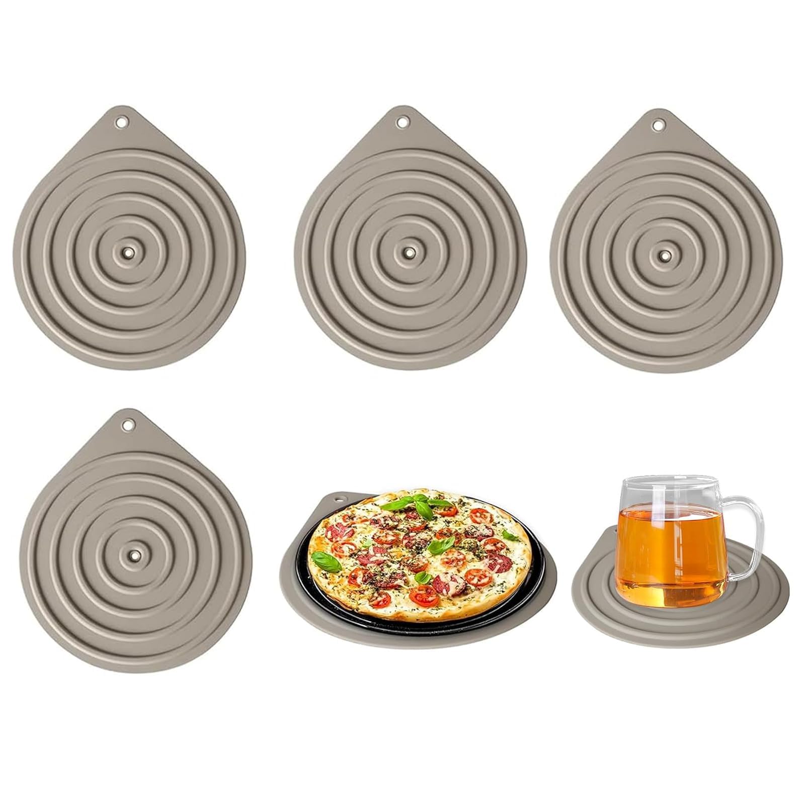 Mzoyouro 4 Pcs Silicone Microwave Plate Warmers, Plate Warmer, Heat Resistant And Non-Slip For Oven, Hot Pans, Or Dinner Parties Cooking And Serving