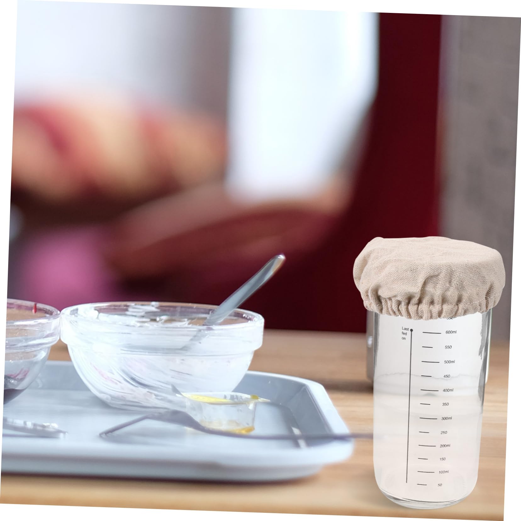 Ciieeo 4 Sätze Gärtank Aus Glas Sauerteig Gemacht Keimglas-kit Teig Schneebesen Brot-starterglas Lebensmittelbehälter Hafer Sirup Krüge Mit Deckel Soßenflaschen Bettwäsche Aus Baumwolle