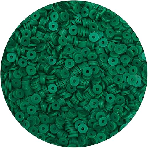IOOLEEM Más de 2000 cuentas de arcilla verde navideña, cuentas de arcilla polimérica para hacer pulseras, cuentas de arcilla para hacer joyas,