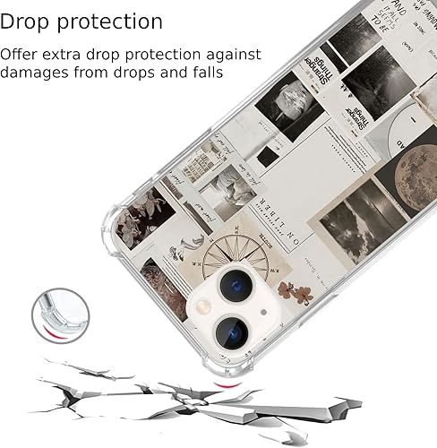 Miniatura 2 de Qivtpjkrin Funda para teléfono con collage de imágenes compatible con iPhone 13, diseño de collage de arte estético vintage para iPhone 13, diseño