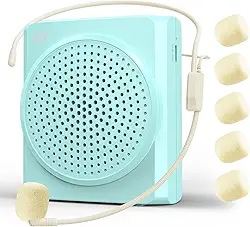 SHIDU Amplificador de voz para professores, amplificador de voz portátil, sistema de fone de ouvido de alto-falante megafone portátil, microfone com alto-falante para sala de aula, reunião, discurso