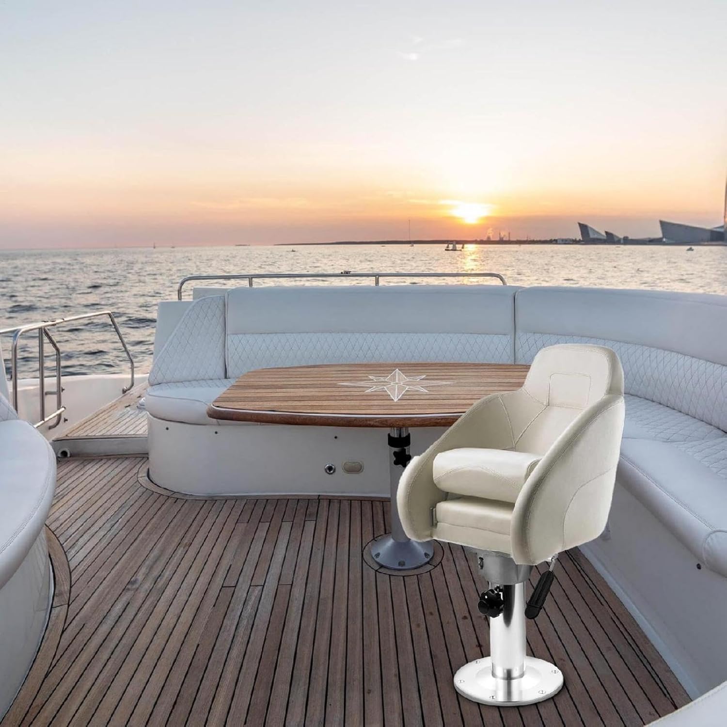 Boat Seat Pedestals and Bases - Aluminum Swivel Boat Seat Pedestal,Seat Mount Plate Mounting Brackets with Slide, Boat Seat Accessories