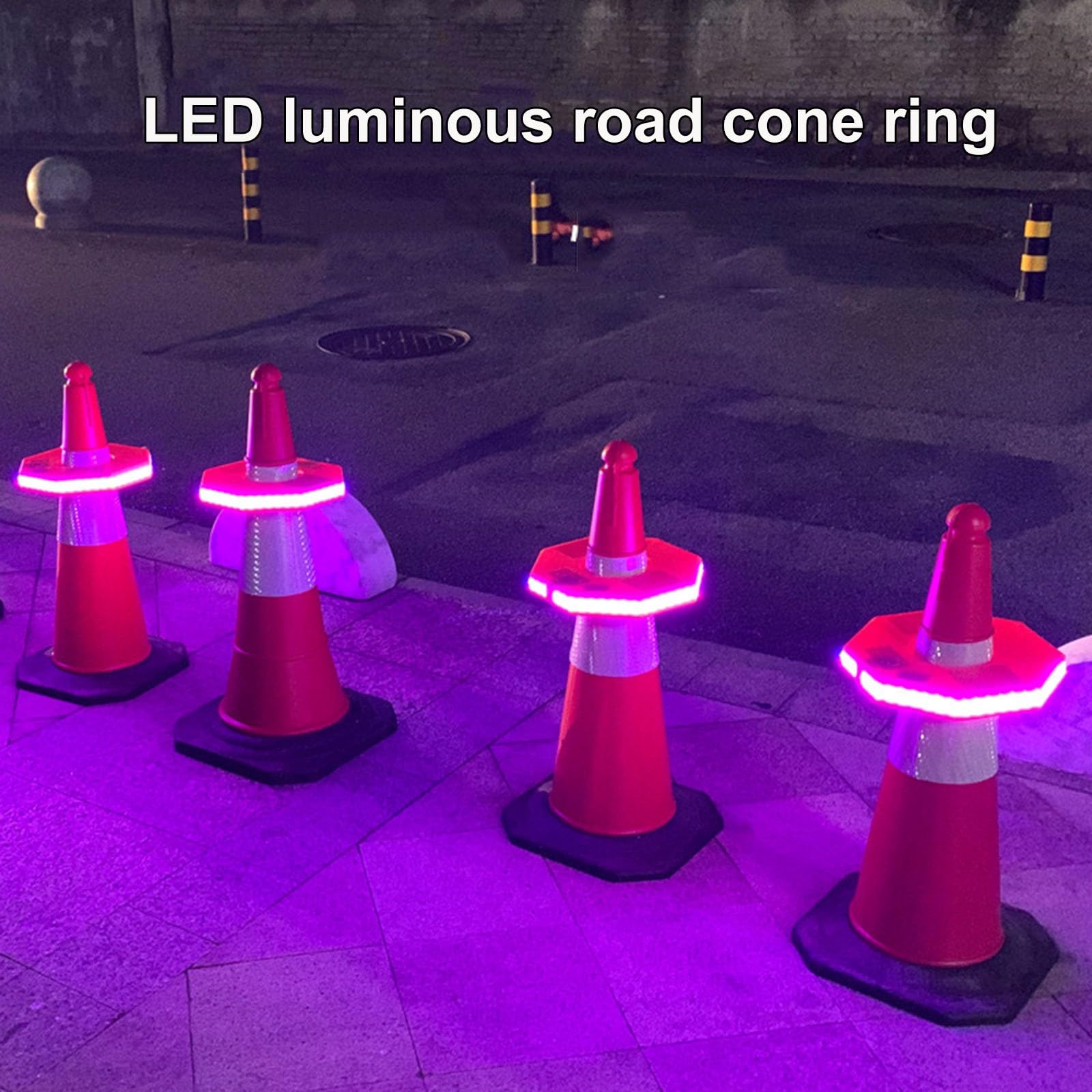 Anillo de cono de tráfico LED recargable 27cm para advertencia nocturna seguridad vial