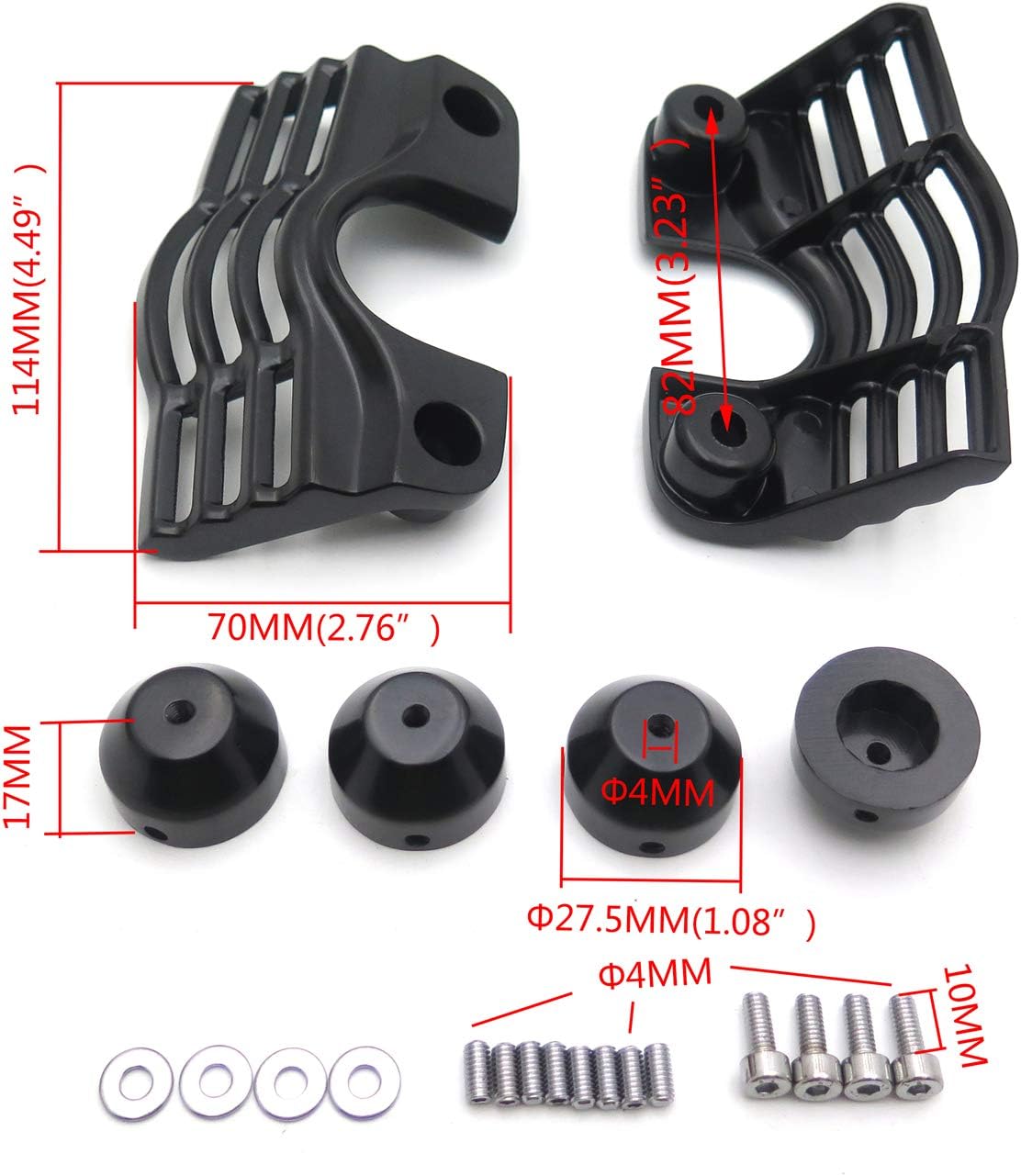 HongK- Motorcycle Slotted Spark Plug Head Bolt Covers for 1999-2014 H-D-Davidson Touring Models Chrome, 1 Pair [P/N: MT454]