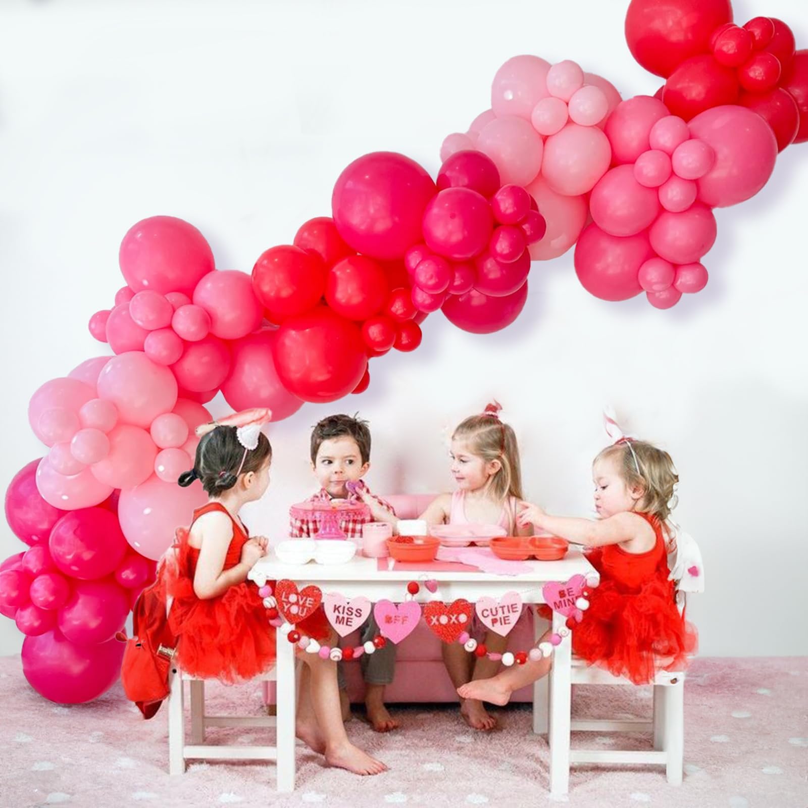 Luftballons Rosa Rot 60 Stück 12 Zoll Fuchsia Hot Pink Rot Luftballons Set Neon Pink Magenta Rosa Geburtstag Party Ballons Deko für Mädchen Erdbeere Beere Verlobung Hochzeit Babyparty Dekorationen