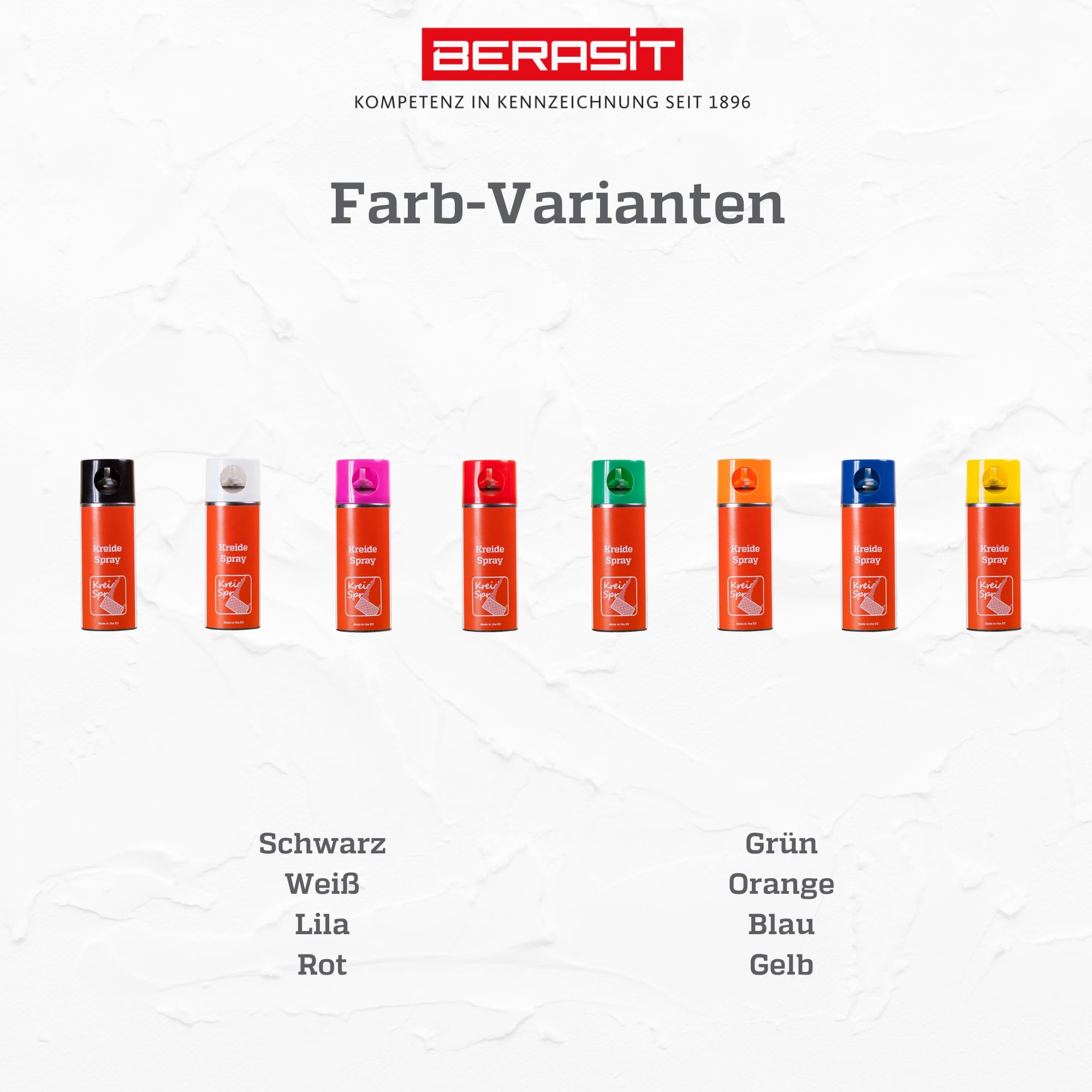 Kreidespray, professionelle Sprühkreide für Markierung und Kennzeichnung, schnell trocknend, 400 ml, gelb, Versandeinheit= 6 Dosen