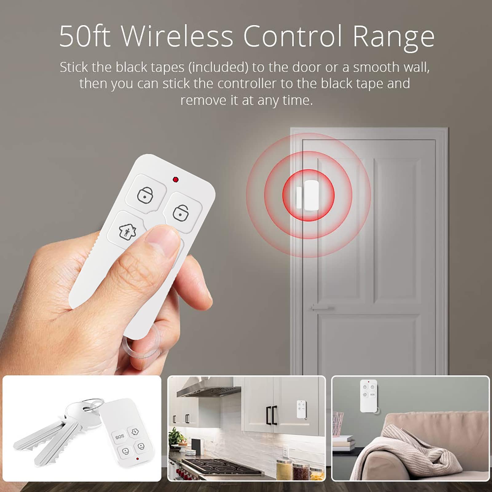 Wolf Guard WT4F-06B Alarma para Casa 4G WiFi Sin Cuotas, Pantalla Táctil, Batería 1500mAh, Compatible con Alexa, Google y Tuya Smart Life