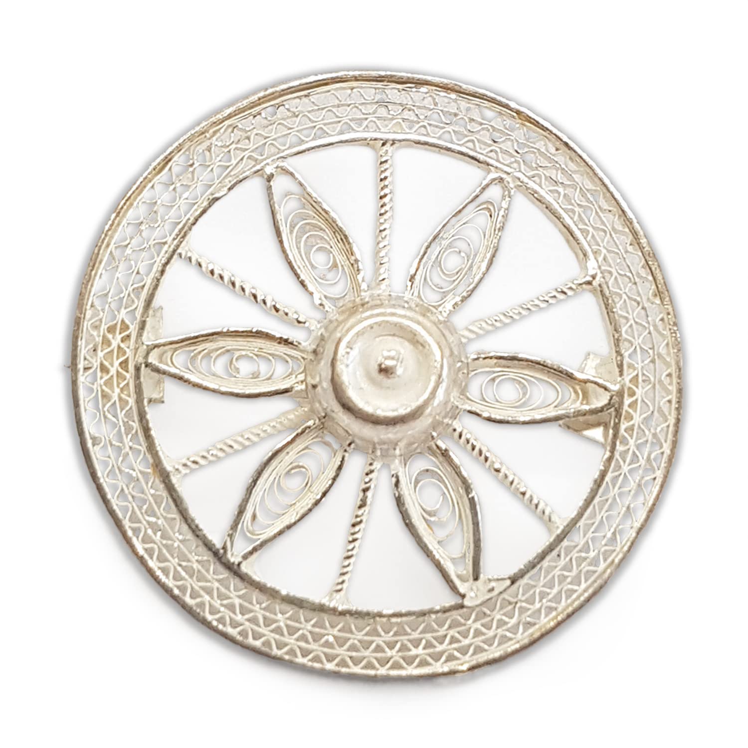 Arteastic Silver Filigree Jewellery Brooch For Women (SJ-Brooch-996)-image-6