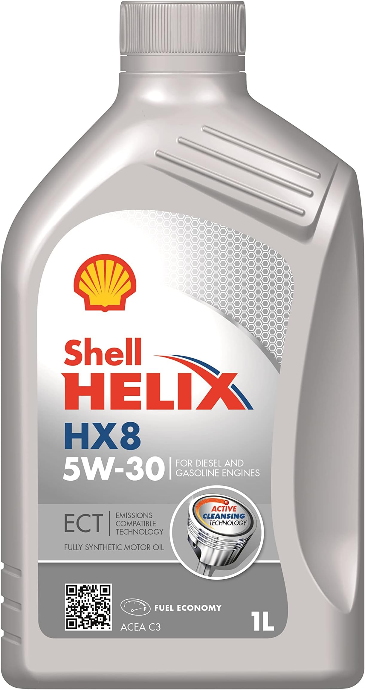 Shell Helix HX8 5W-30 API SN Plus Fully Synthetic Engine Oil for Petrol, Diesel & CNG Cars (1 L)