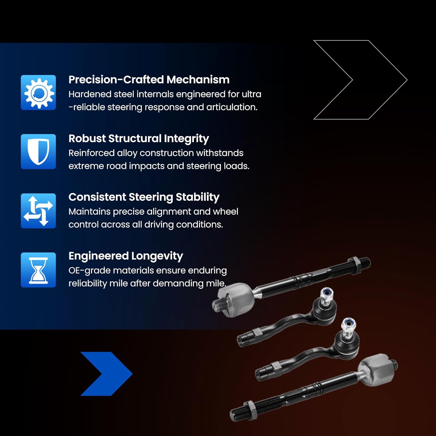 4PCS ES80116 EV80147 Inner and Outer Tie Rod End kit Compatible with BMW X3 2011-2017