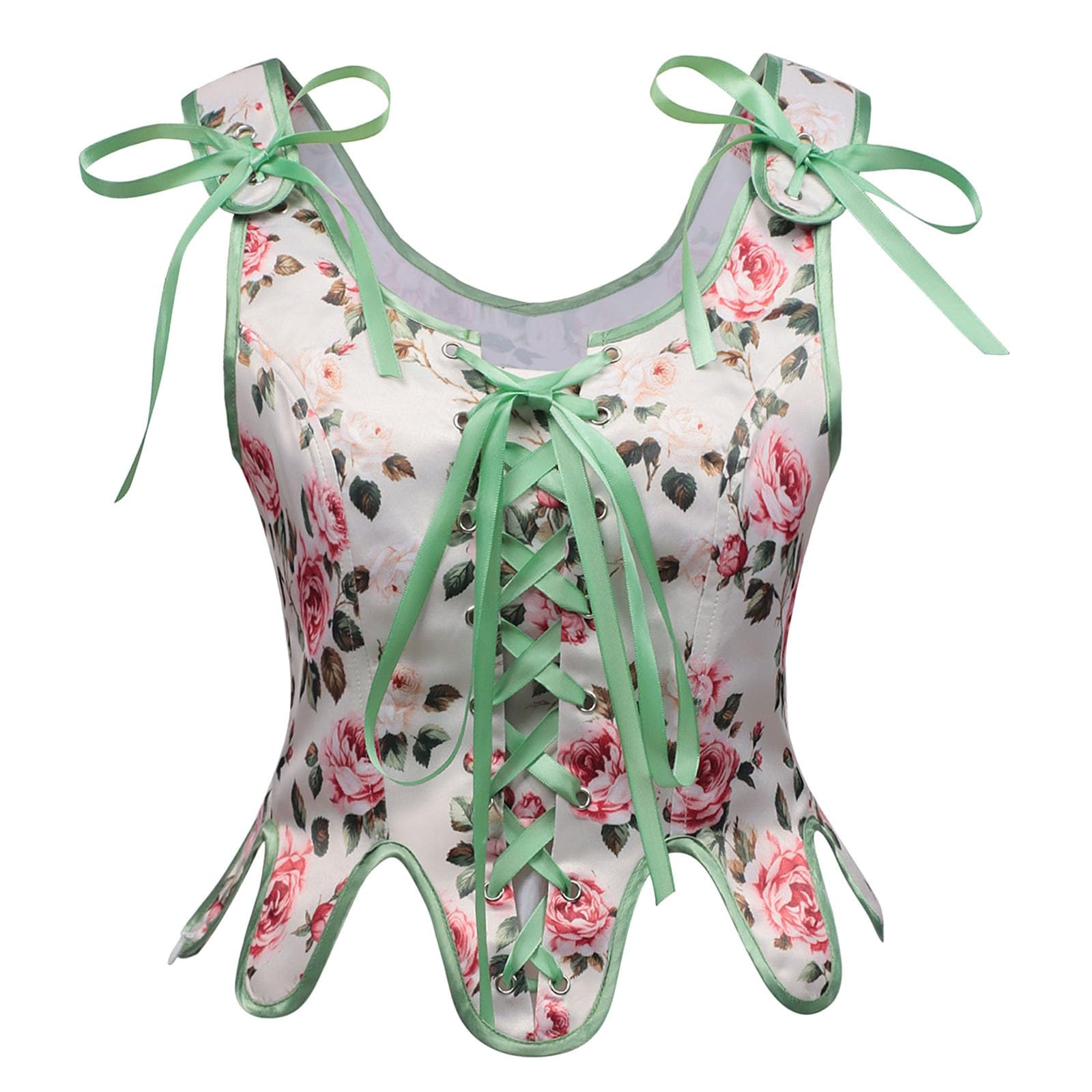 Corset gainant vert taille S avec fermeture éclair et lacets - 6