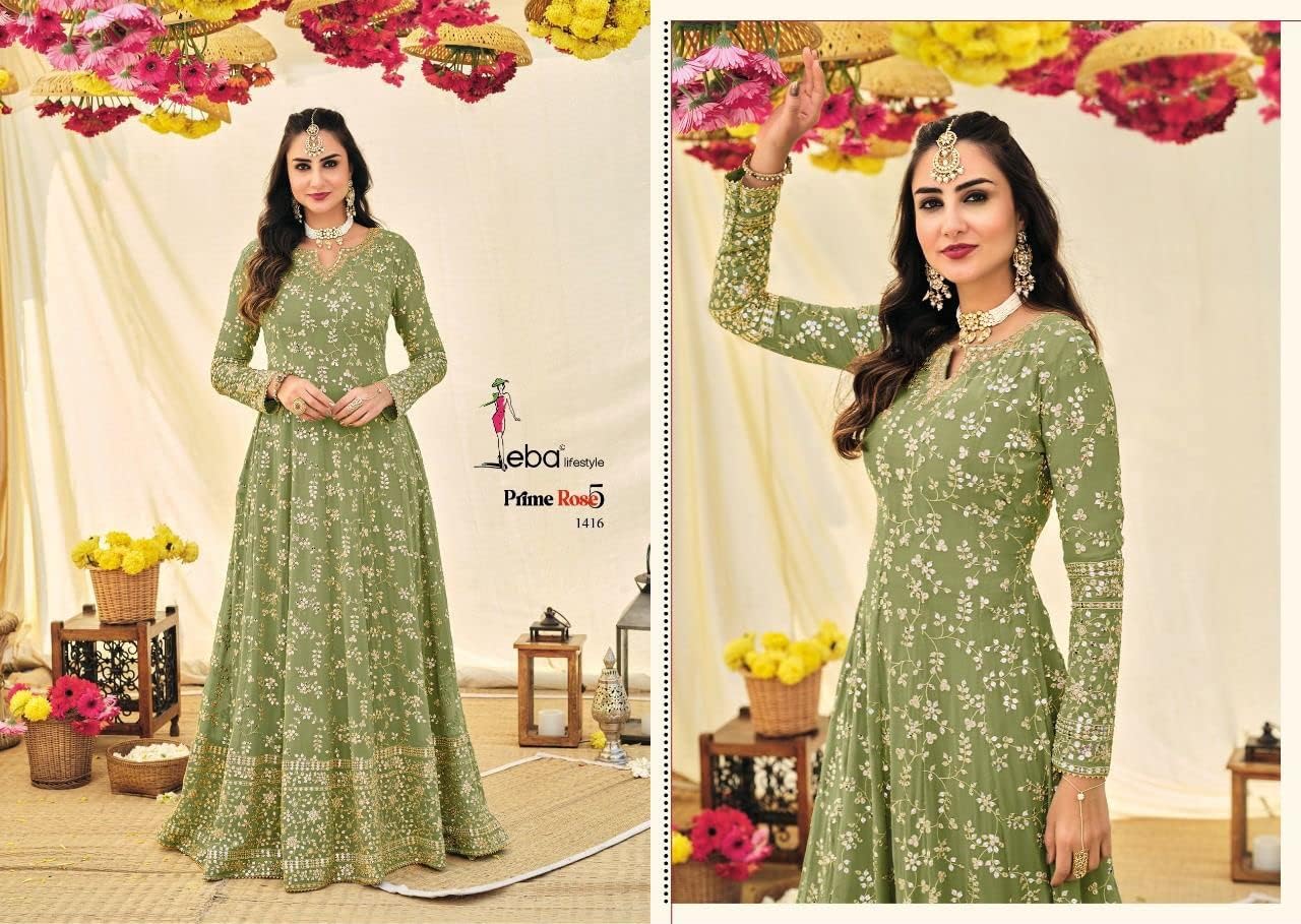 Reception Wear Heavy Georgette Pakistani Indian Salwar Kameez Long Anarkali Gown Dress