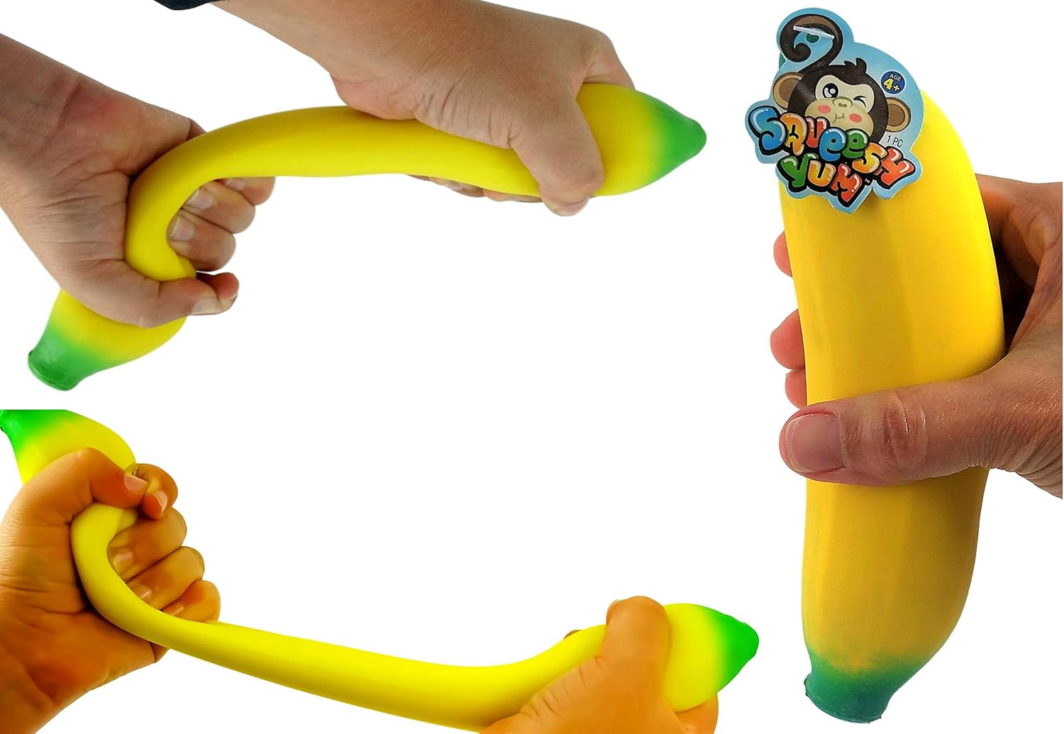 JA-RU Stretchy Banana & Squishy Carrot (2 Pack) Super Squishy Slow Rising Sensory Fidget Fruit Toys for Kids. Stress Relief Therapy Autism Toy. Bulk Party Favor Classroom Prizes. 3340-3342p