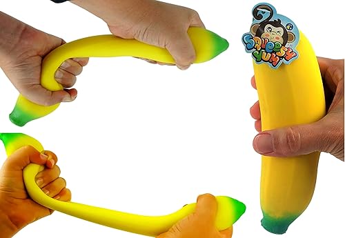 Miniatura 3 de JA-RU Pelotas elásticas de plátano y masa blandas (2 unidades) Juguetes para aliviar el estrés  Juguete para ansiedad de frutas para niños y