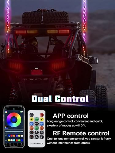 Miniatura 9 de UNI-SHINE 2 faros delanteros LED de 7 pulgadas con halo rojo ámbar señal de giro DOT redondo H6024 LED faro + 2 luces LED de 4 pies con base de