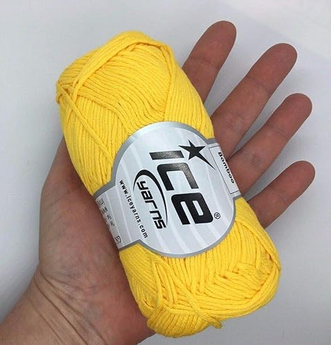 Miniatura 3 de Hilo de bambú de algodón amarillo, 1.76 oz, 153 yardas, peso #2 (deportivo, fino) - #41444