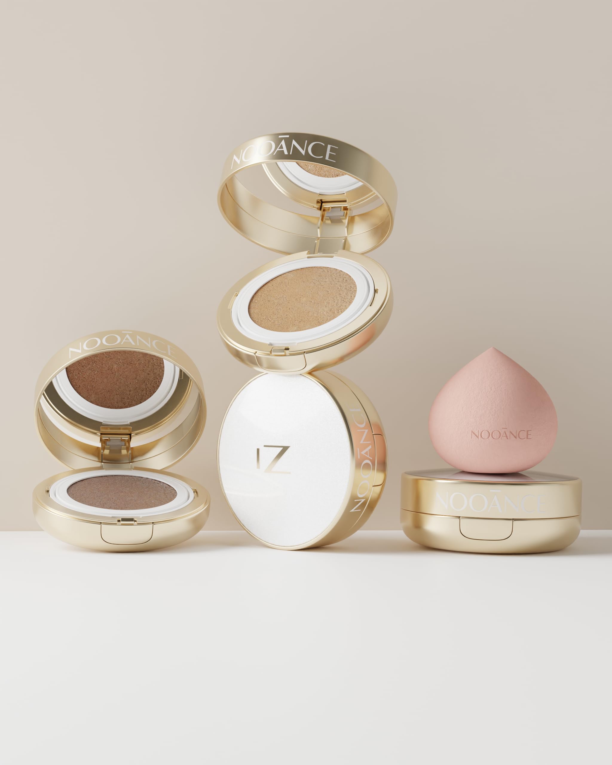 NOOANCE Fond de Teint Soin Teinté Cushion Cream Vanille 02 | Hydratation 72h, Teint Parfait, Effet Peau Nue, Fini Lumineux Naturel & Couvrance Modulable