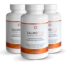 VITASEI Salmoflex Marine Collagen Peptides with Hyaluronic Acid and Vitamin C, D, E - Salmon Collagen Supplement for Bone and Joint - Hair, Skin and Nails Vitamins - 60 Capsules Pack of 3