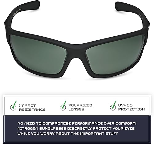 Miniatura 3 de Nitrogen Gafas de sol deportivas polarizadas envolventes para hombres y mujeres, UV400, para conducir, pescar, correr, gafas de sol