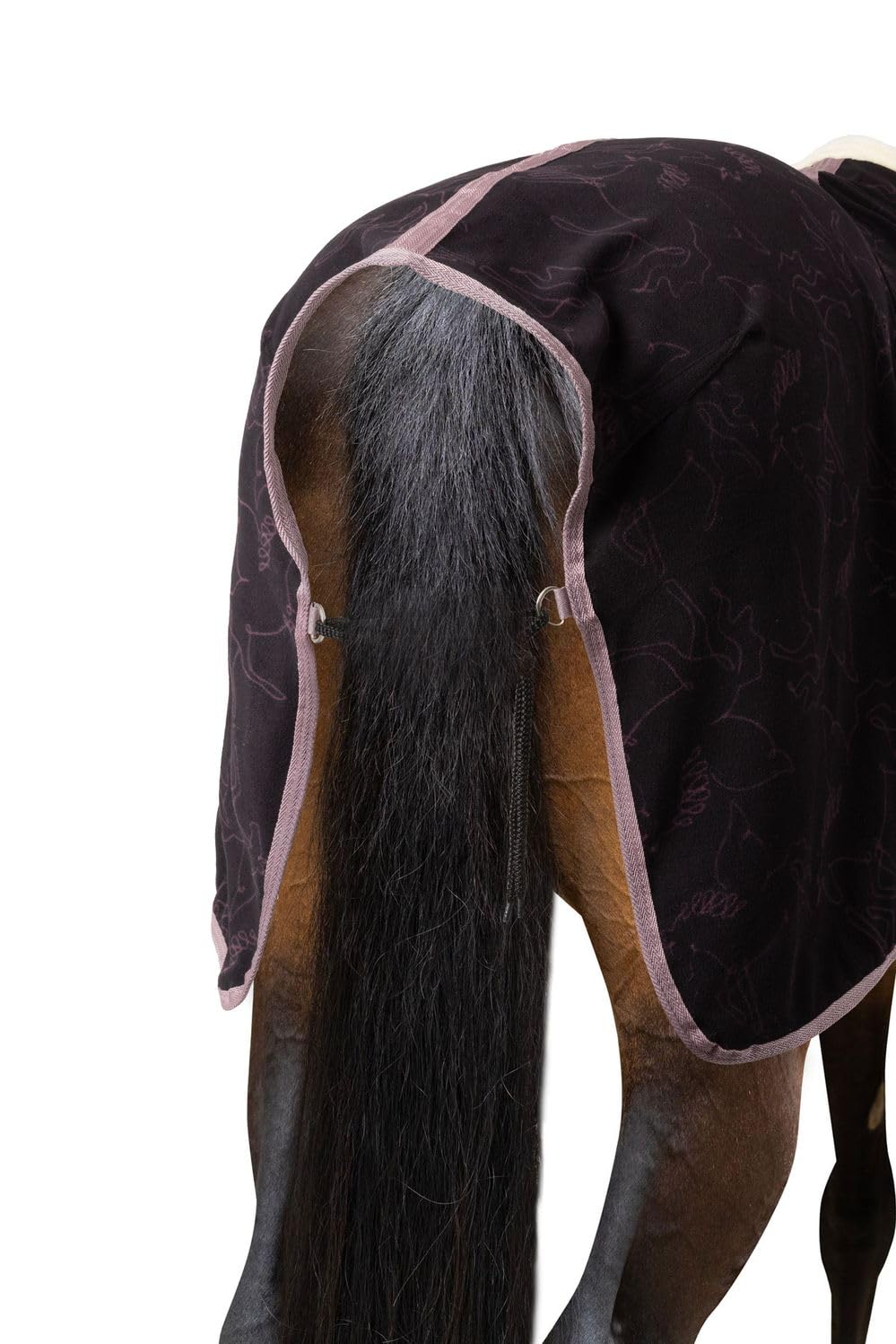 NETPROSHOP Fleece Abschwitzdecke Pony Shetty Pegasus Print Anti-Pilling Atmungsaktiv Schweifriemen Doppelschnallen Gr.75-135, Groesse:105, Farbe:Flint Purple