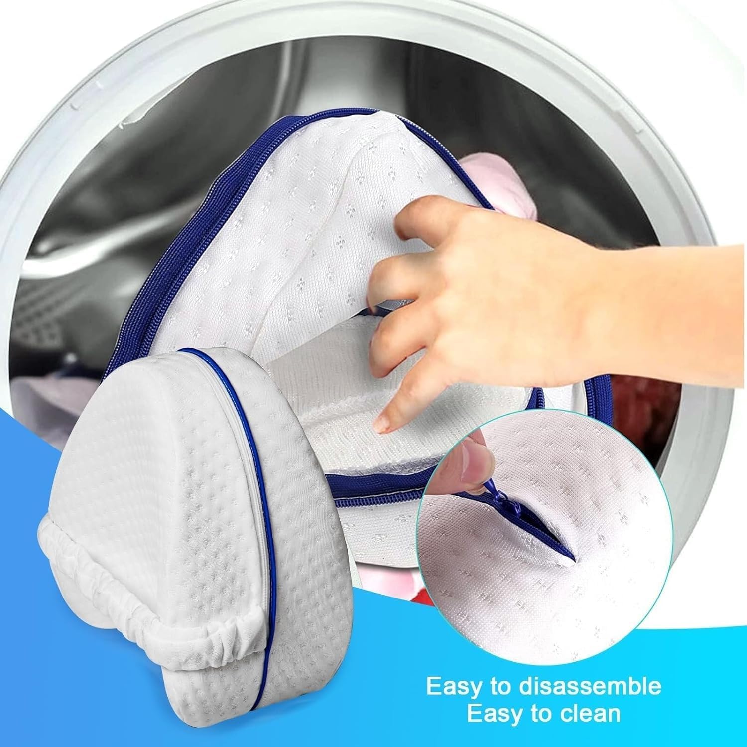 Leg Pillow, Additional Give Away Value Spare Pillowcase, Knee Pillow for Side Sleepers, Leg Pillows for Sleeping, Knee Cushion for Sleeping, Suitable for Relieving Leg, Back, Knee Pa, White, One Size