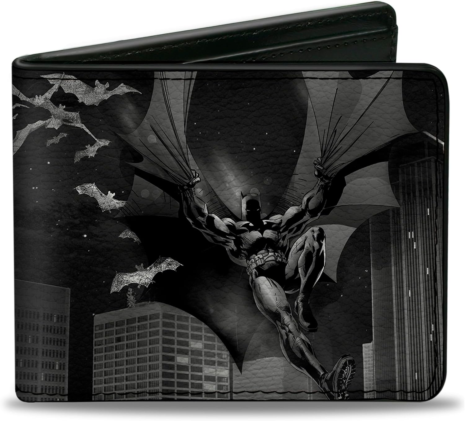 Buckle-Down mens Buckle-down Pu Bifold Bi Fold Wallet, Balck & Grey, 4.0 x 3.5 US