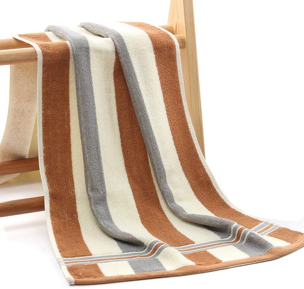 2 Pieces Cotton Color Stripe Long Travel Hotel Hostel Portable Washcloth Gym Yoga Running Large Towel Beach Sun Bath Towels Lovers Gift(Blue)