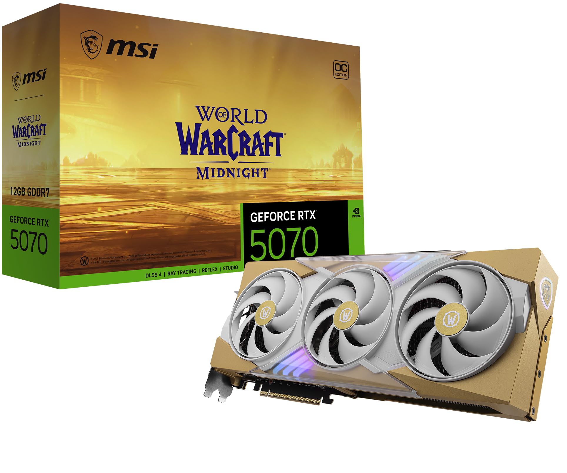 MSI GeForce RTX5070 OC Wowコラボ　レシート付き Amazon | msi Gaming RTX 5070 12G World of Warcraft ミッドナイト