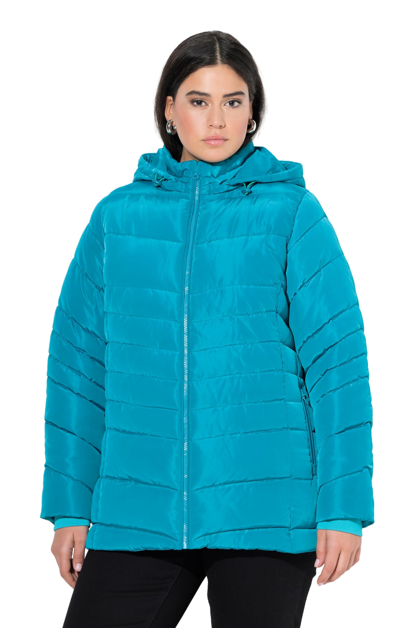 Ulla Popken Damen große Größen Übergrößen Plus Size HYPRAR Steppjacke, wasserabweisend, Kapuze 820889