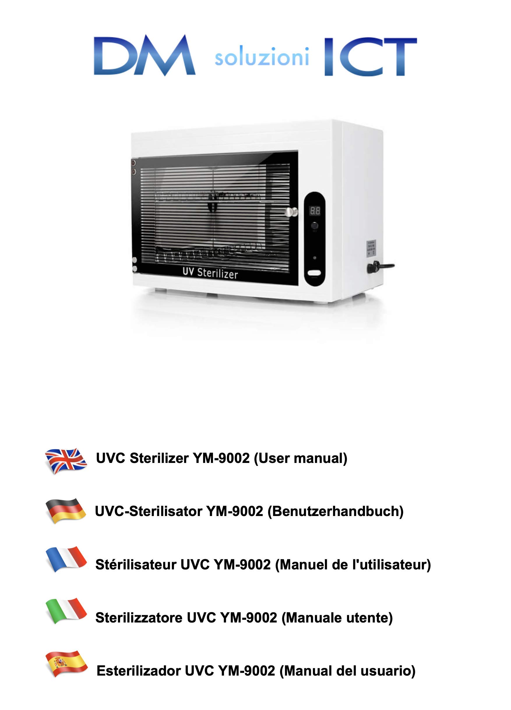 Stérilisateur UV professionnel aux rayons ultraviolets et à l'ozone, lampe UV-C + O3, deux étagères, grande capacité (9 litres), certifié CE