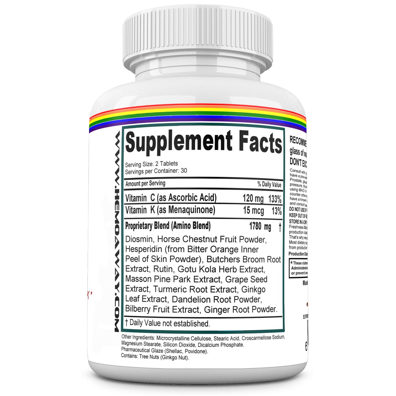 HEMOAWAY Natural Hemorrhoid Treatment Supplement. Piles & Anal Fissure