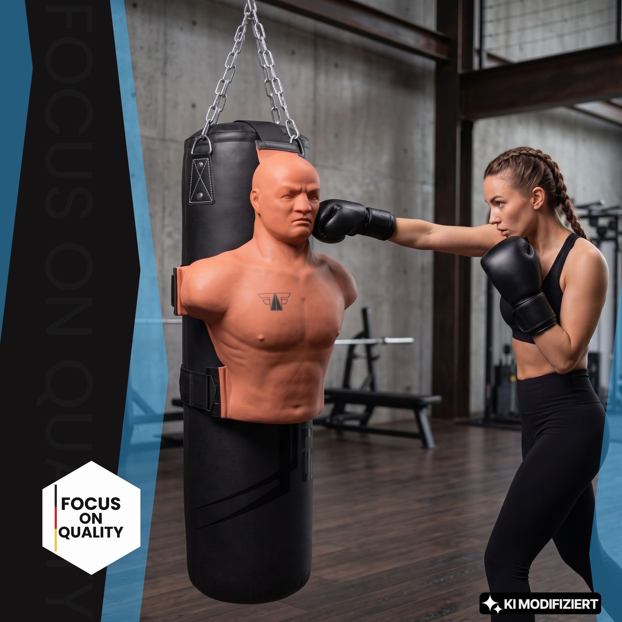 FOX-FIGHT Boxdummy Schlagpartner Boxpuppe Standboxsack Trainer,
