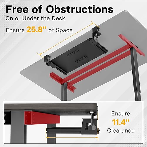 Miniatura 7 de BONTEC KMT01 - Bandeja para teclado debajo del escritorio, extraíble con abrazadera en C, plataforma para teclado y ratón con cajón deslizable
