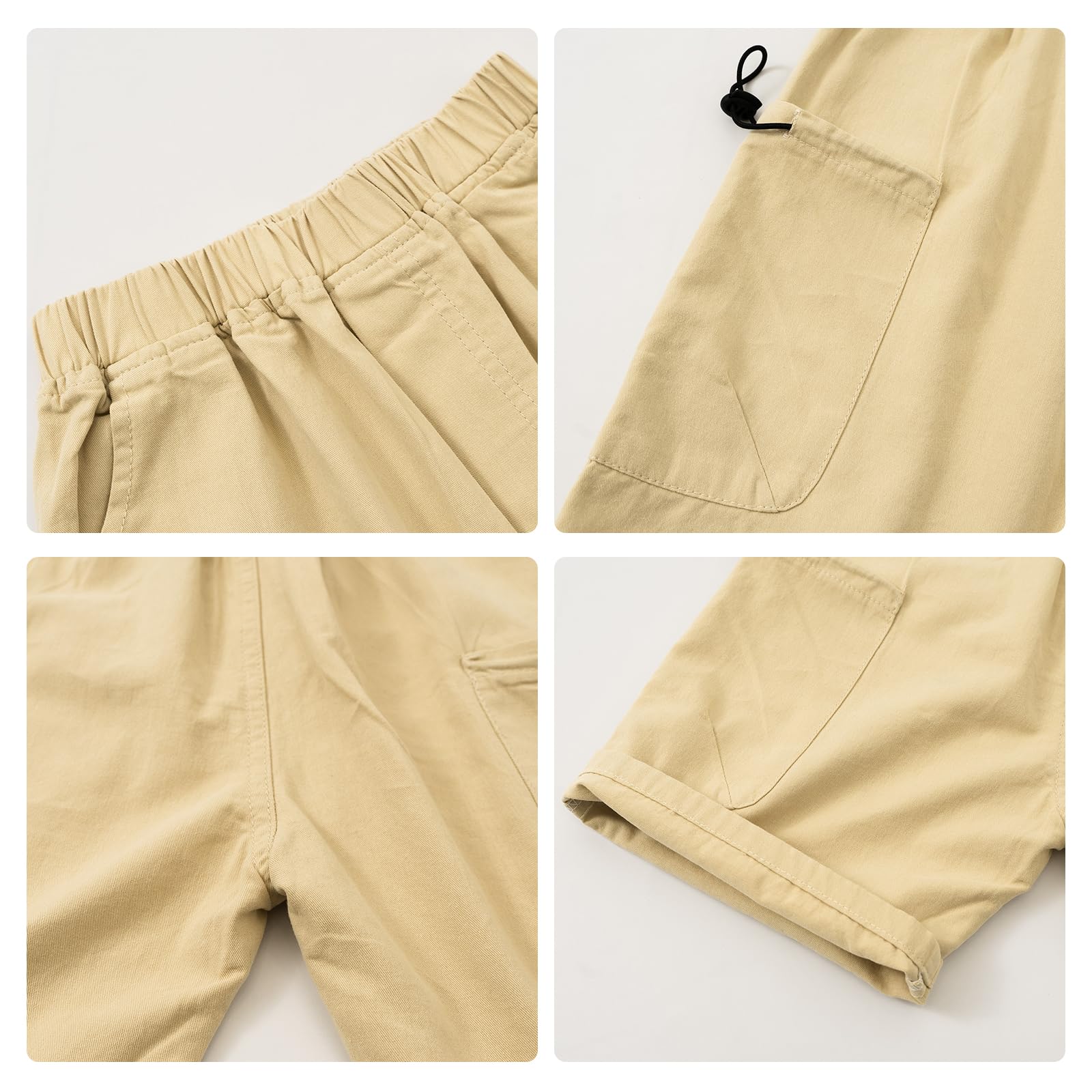 Volunboy Pacco da 2 Pantaloni Corti per Bambini, Vita Elasticizzata Bermuda Casual con Tasche, NeroVerde