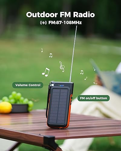 Miniatura 3 de GOODaaa Banco de energía solar, cargador portátil inalámbrico de 45800 mAh, cables integrados, cargador solar de carga rápida de 15 W, entrada y