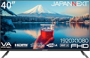 JAPANNEXT 40 Inch Monitor Full HD 1920x1080 Resolution VA Display HDMI/Built-in Speaker/VESA Compatible JN-V40TFHD-U | VA Panel, Full HD 1920 x 1080 Resolution, HDMI, Built-in Speaker, VESA Compatible, Black