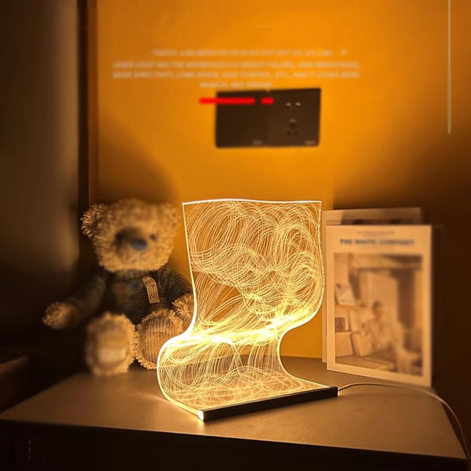 Lámpara de mesa de noche Lámpara de mesita de noche for dormitorio lámpara de noche regulable forma Irregular Material acrílico modelado creativo lámpara de noche de gama alta Lámparas de noche